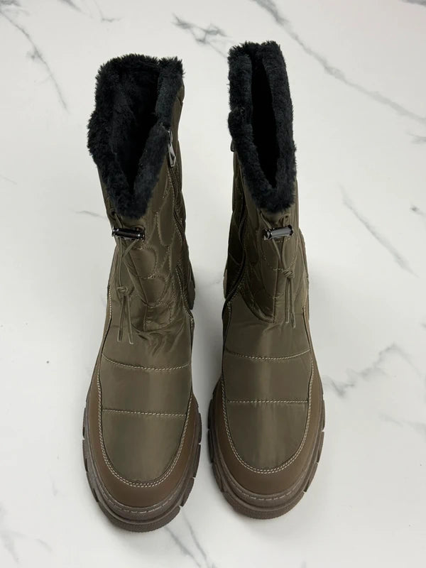 Marco Tozzi Damen Winterstiefel Khaki Neu