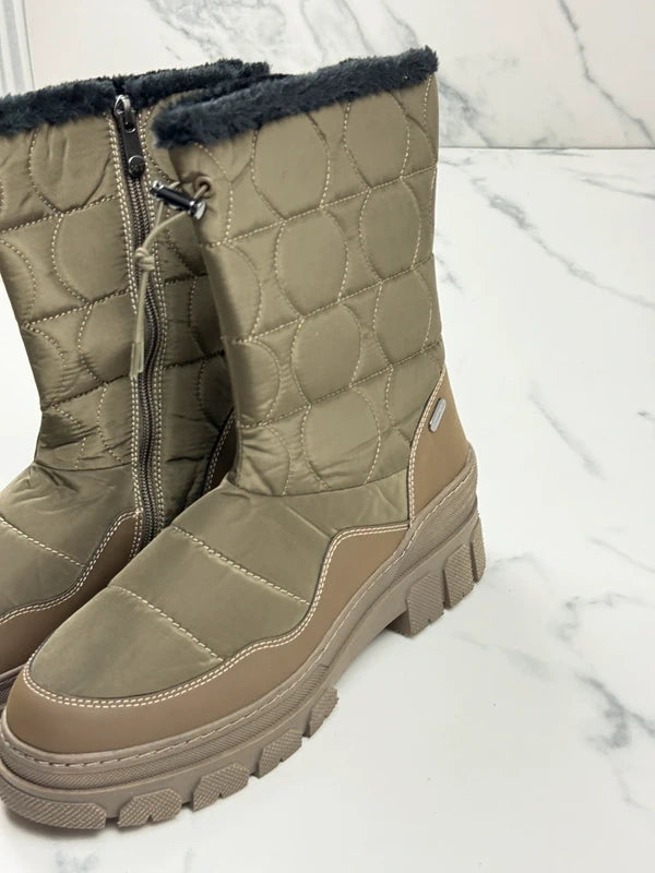 Marco Tozzi Damen Winterstiefel Khaki Neu