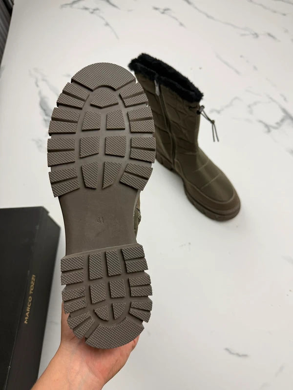 Marco Tozzi Damen Winterstiefel Khaki Neu