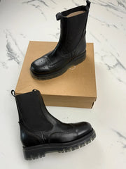 Inuovo Damen Chelsea Boots Leder Schwarz Gr. 41