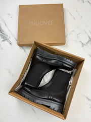 Inuovo Damen Chelsea Boots Leder Schwarz Gr. 41