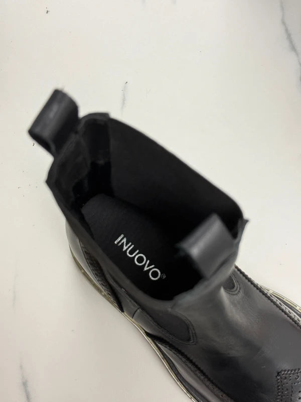 Inuovo Damen Chelsea Boots Leder Schwarz Gr. 41