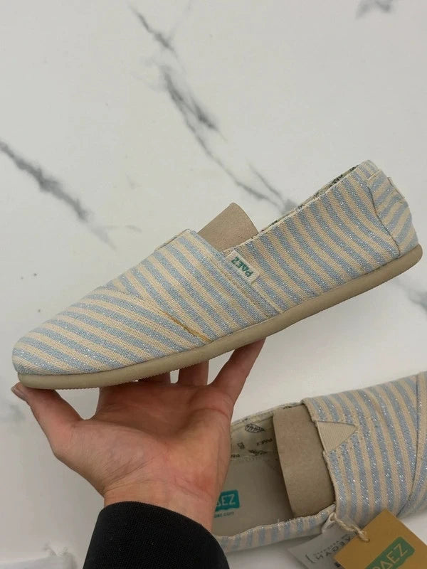 PAEZ Gum Original Classic Surfy Lurex Damen Espadrilles Hellblau Beige Gr. 41