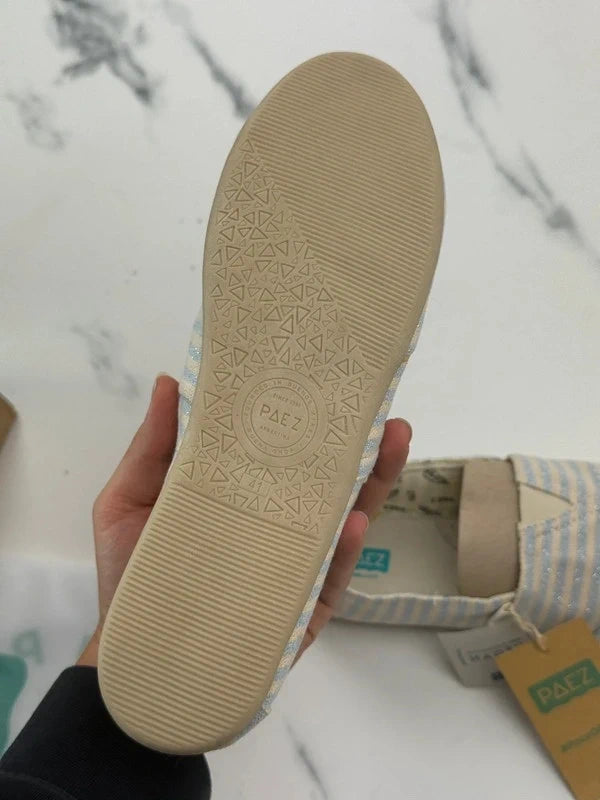 PAEZ Gum Original Classic Surfy Lurex Damen Espadrilles Hellblau Beige Gr. 41
