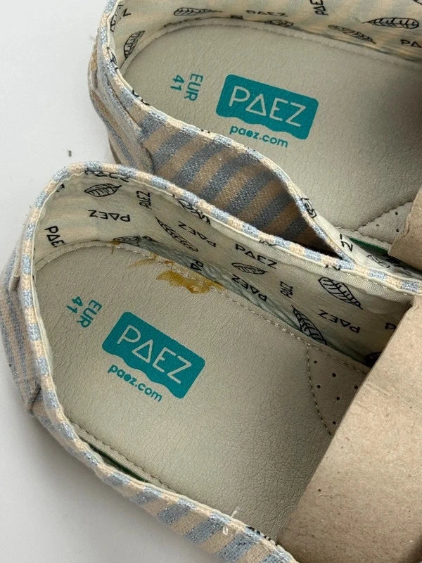 PAEZ Gum Original Classic Surfy Lurex Damen Espadrilles Hellblau Beige Gr. 41