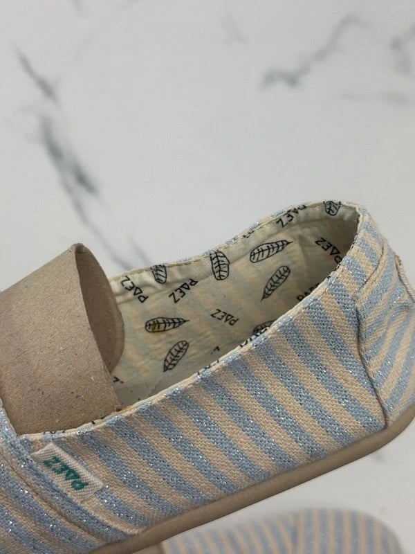 PAEZ Gum Original Classic Surfy Lurex Damen Espadrilles Hellblau Beige Gr. 41