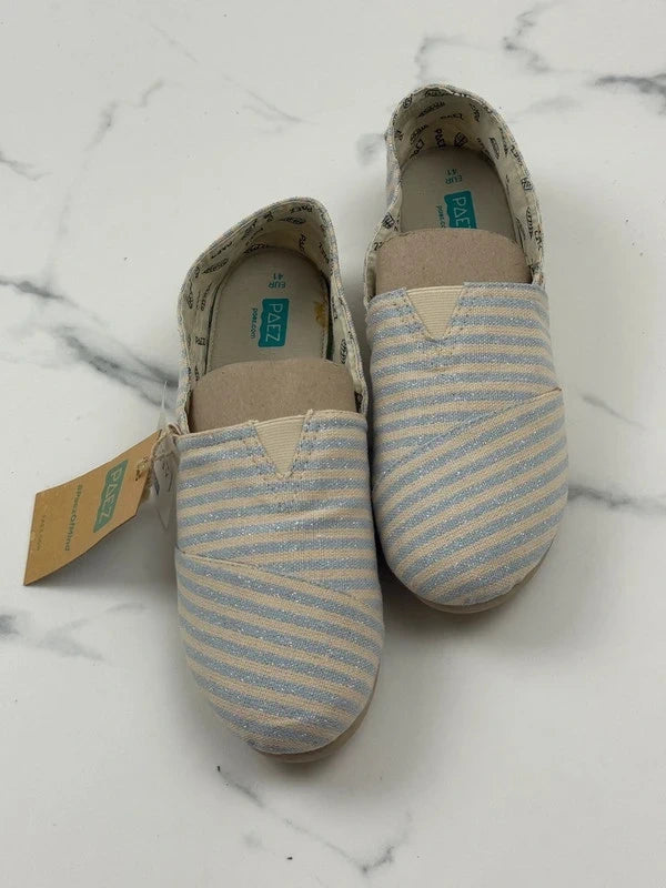 PAEZ Gum Original Classic Surfy Lurex Damen Espadrilles Hellblau Beige Gr. 41