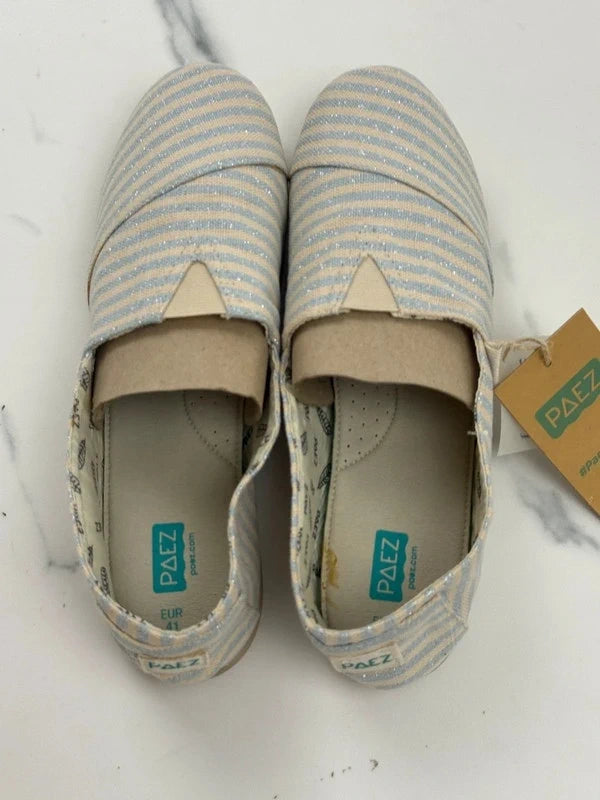 PAEZ Gum Original Classic Surfy Lurex Damen Espadrilles Hellblau Beige Gr. 41