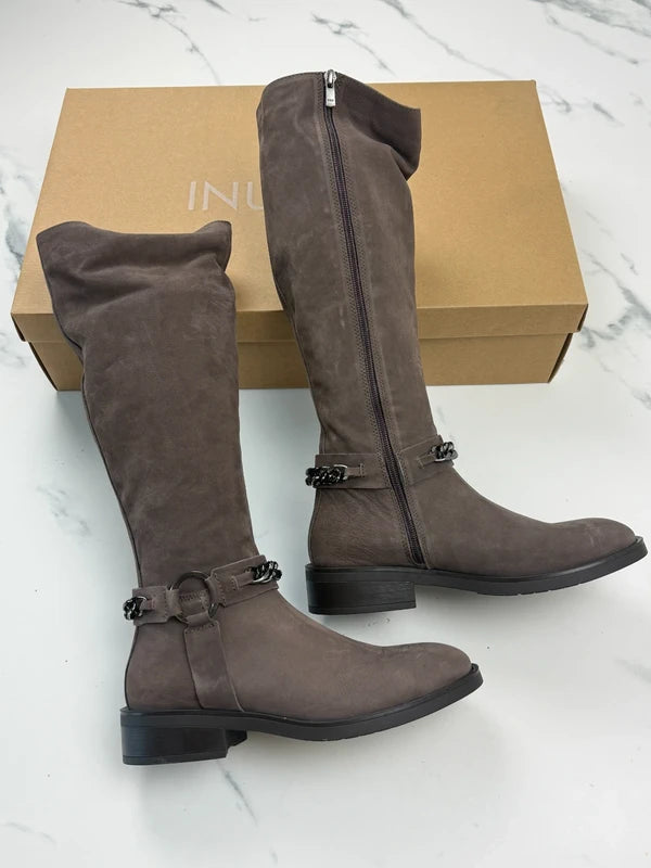 Inuovo Damen Stiefel Braun Leder Gr. 39 Neu
