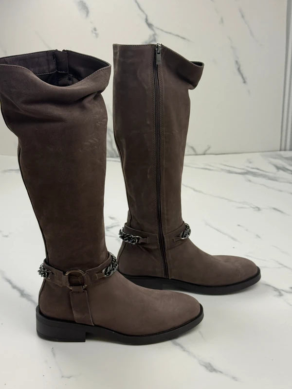 Inuovo Damen Stiefel Braun Leder Gr. 39 Neu