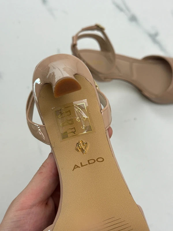 ALDO Sake Damen Sandalen mit Absatz Nude Braun Gr. 38,5 Neu
