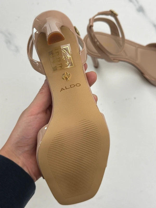 ALDO Sake Damen Sandalen mit Absatz Nude Braun Gr. 38,5 Neu
