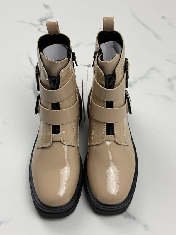 s.Oliver Damen Stiefeletten Taupe Lackoptik Gr. 37 Neu mit Etikett