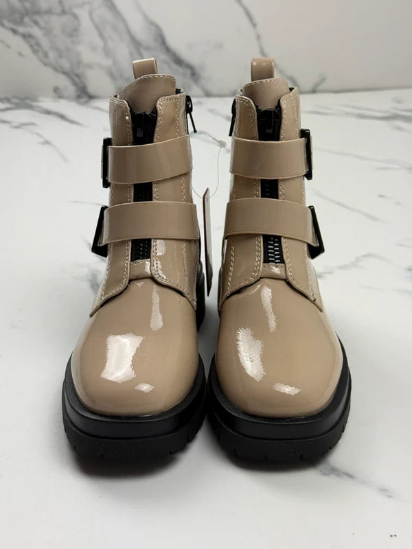 s.Oliver Damen Stiefeletten Taupe Lackoptik Gr. 37 Neu mit Etikett