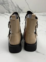 s.Oliver Damen Stiefeletten Taupe Lackoptik Gr. 37 Neu mit Etikett