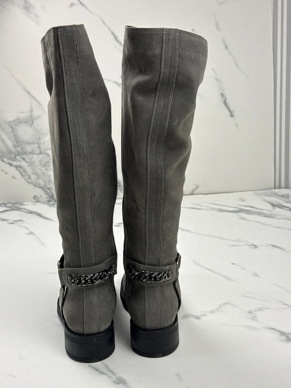 Inuovo Damen Stiefel Grau mit Kettendetail Gr. 39
