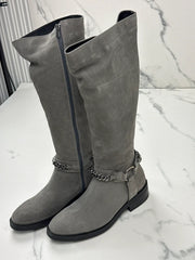 Inuovo Damen Stiefel Grau mit Kettendetail Gr. 39