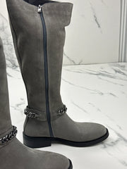 Inuovo Damen Stiefel Grau mit Kettendetail Gr. 39