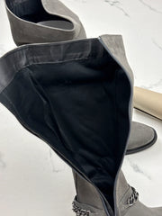 Inuovo Damen Stiefel Grau mit Kettendetail Gr. 39