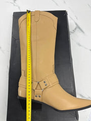 PrettyLittleThing Damen Cowboy Stiefel Beige Gr. 40