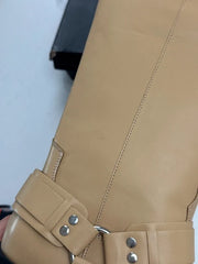 PrettyLittleThing Damen Cowboy Stiefel Beige Gr. 40