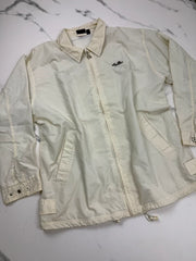 Ellesse Damen Vintage Jacke Creme Gr. L Nylon Logo Retro