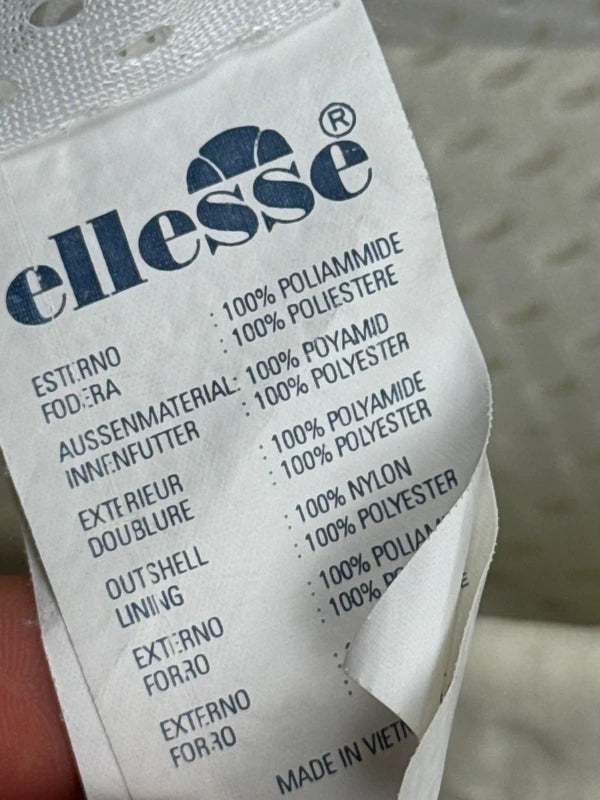 Ellesse Damen Vintage Jacke Creme Gr. L Nylon Logo Retro