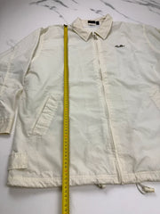 Ellesse Damen Vintage Jacke Creme Gr. L Nylon Logo Retro