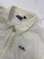 Ellesse Damen Vintage Jacke Creme Gr. L Nylon Logo Retro