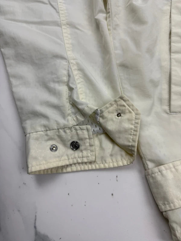 Ellesse Damen Vintage Jacke Creme Gr. L Nylon Logo Retro