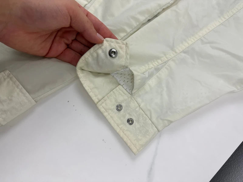 Ellesse Damen Vintage Jacke Creme Gr. L Nylon Logo Retro
