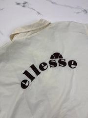 Ellesse Damen Vintage Jacke Creme Gr. L Nylon Logo Retro