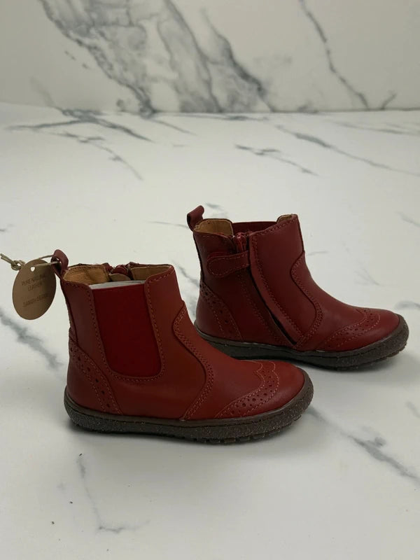 Bisgaard Odette Kinder Chelsea Boots Rot Leder Gr. 24 Neu mit Etikett