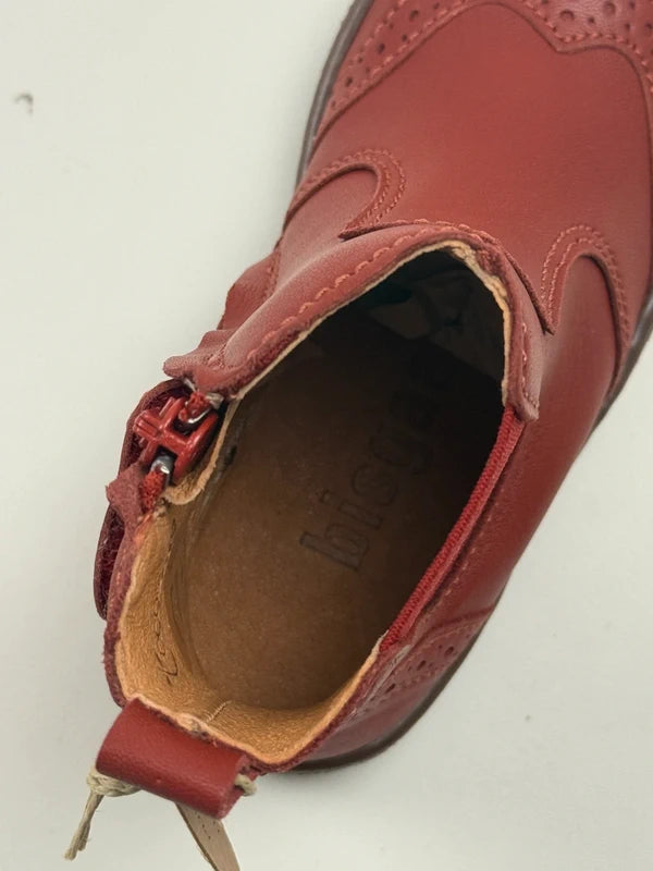 Bisgaard Odette Kinder Chelsea Boots Rot Leder Gr. 24 Neu mit Etikett
