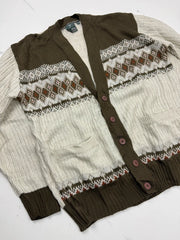 Total Man Basic Herren Strickjacke Beige Khaki Gr. M Gemustert 100% Acryl