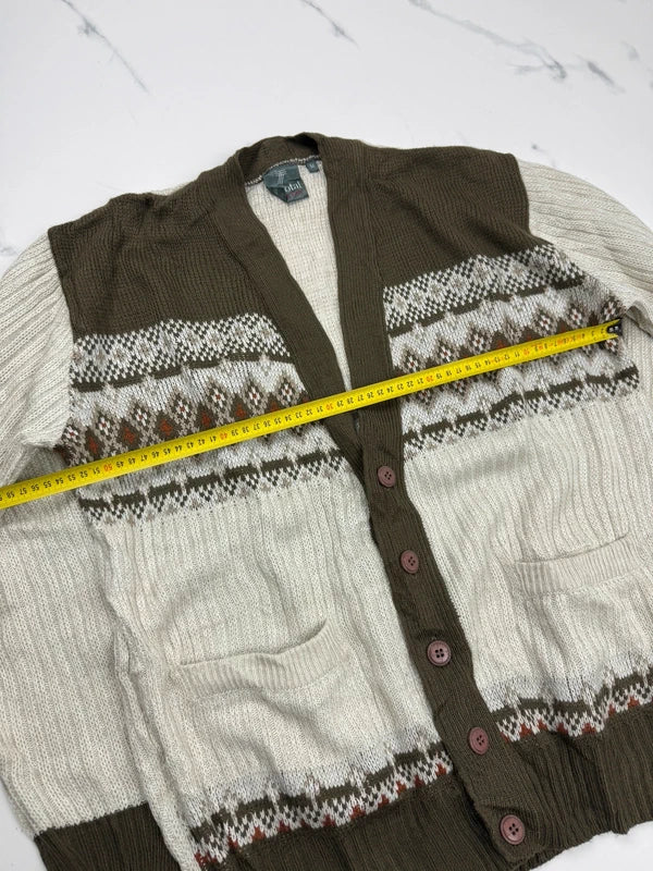 Total Man Basic Herren Strickjacke Beige Khaki Gr. M Gemustert 100% Acryl