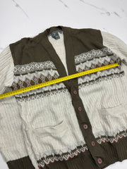 Total Man Basic Herren Strickjacke Beige Khaki Gr. M Gemustert 100% Acryl