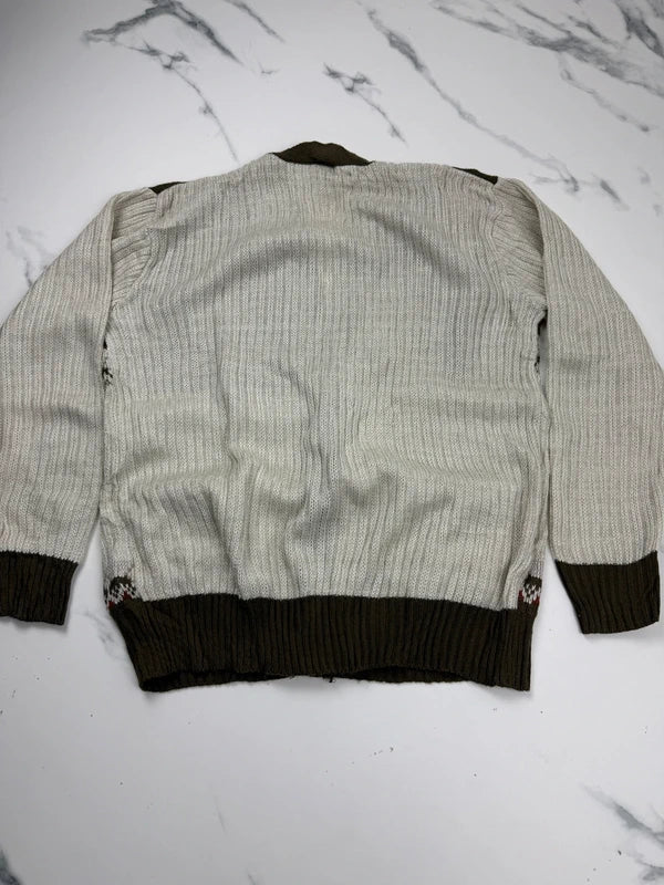 Total Man Basic Herren Strickjacke Beige Khaki Gr. M Gemustert 100% Acryl