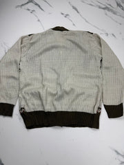 Total Man Basic Herren Strickjacke Beige Khaki Gr. M Gemustert 100% Acryl