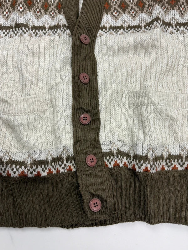 Total Man Basic Herren Strickjacke Beige Khaki Gr. M Gemustert 100% Acryl