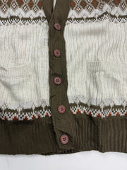 Total Man Basic Herren Strickjacke Beige Khaki Gr. M Gemustert 100% Acryl