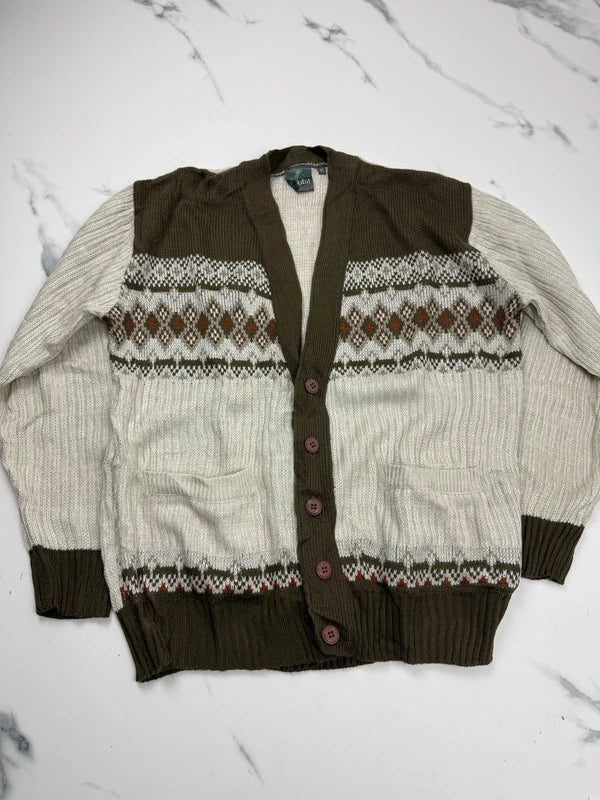 Total Man Basic Herren Strickjacke Beige Khaki Gr. M Gemustert 100% Acryl