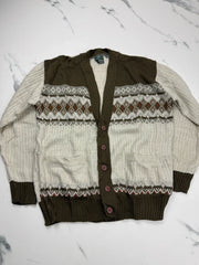 Total Man Basic Herren Strickjacke Beige Khaki Gr. M Gemustert 100% Acryl