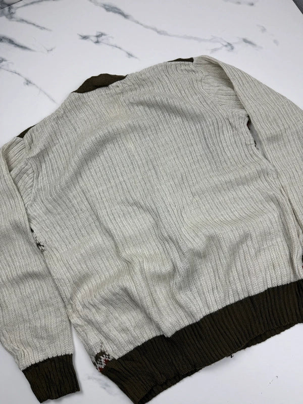 Total Man Basic Herren Strickjacke Beige Khaki Gr. M Gemustert 100% Acryl