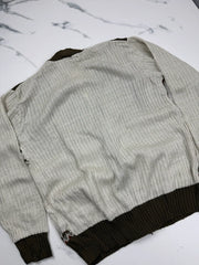 Total Man Basic Herren Strickjacke Beige Khaki Gr. M Gemustert 100% Acryl