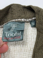 Total Man Basic Herren Strickjacke Beige Khaki Gr. M Gemustert 100% Acryl