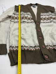 Total Man Basic Herren Strickjacke Beige Khaki Gr. M Gemustert 100% Acryl