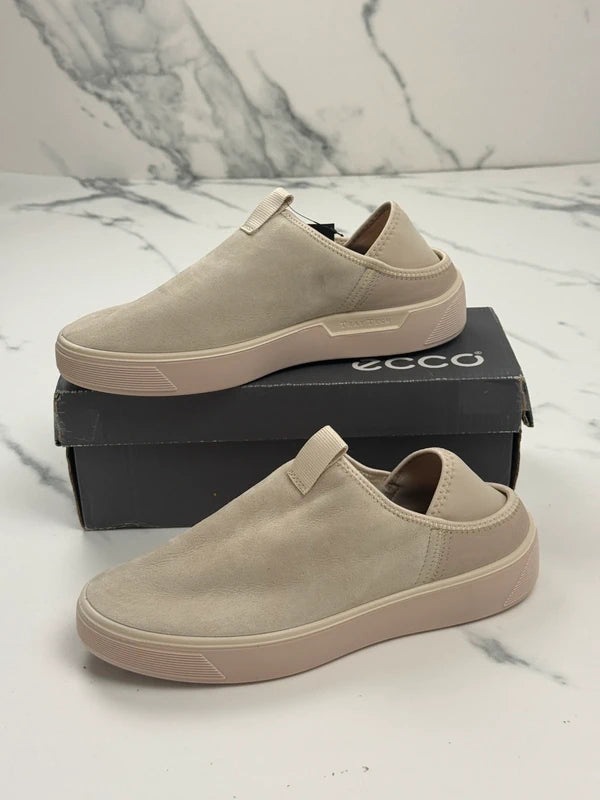 ECCO Street Tray W Damen Slip-On Sneaker Beige Leder Gr. 41 Neu