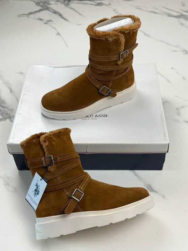 U.S. Polo Assn. Damen Winterstiefel Braun Gr. 39 Neu