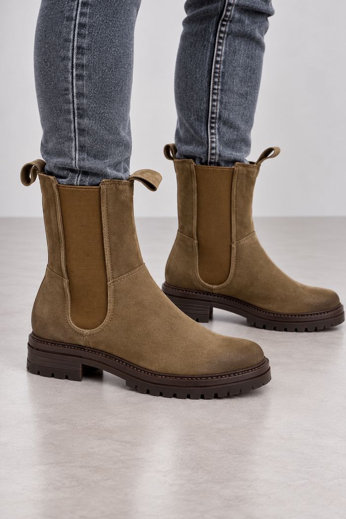 CINQUE 2230-10 Damen Leder Chelsea Boots Braun Gr. 36
